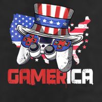 Gamer 4th Of July Boy Men Controller USA Flag Golf Towel