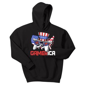 Gamer 4th Of July Boy Men Controller USA Flag Kids Hoodie