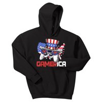 Gamer 4th Of July Boy Men Controller USA Flag Kids Hoodie