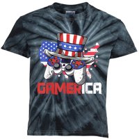 Gamer 4th Of July Boy Men Controller USA Flag Kids Tie-Dye T-Shirt