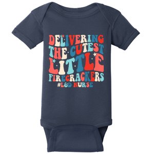 Groovy 4th Of July Labor And Delivery Nurse Patriotic Nurse Premium Baby Bodysuit