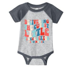 Groovy 4th Of July Labor And Delivery Nurse Patriotic Nurse Premium Infant Baby Jersey Bodysuit