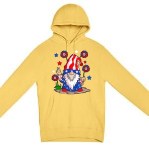 Gnomes 4th Of July Gnome Lover American Flag Gift Premium Pullover Hoodie