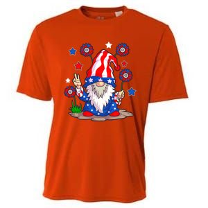 Gnomes 4th Of July Gnome Lover American Flag Gift Cooling Performance Crew T-Shirt