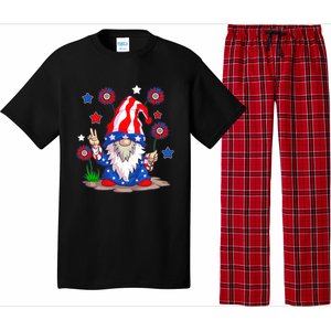 Gnomes 4th Of July Gnome Lover American Flag Gift Pajama Set