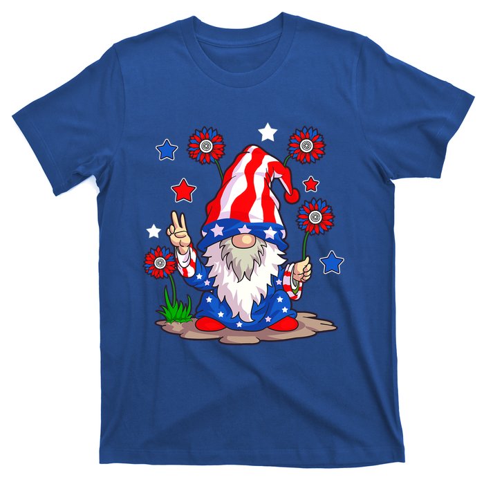 Gnomes 4th Of July Gnome Lover American Flag Gift T-Shirt