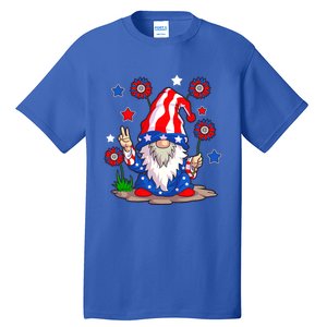 Gnomes 4th Of July Gnome Lover American Flag Gift Tall T-Shirt