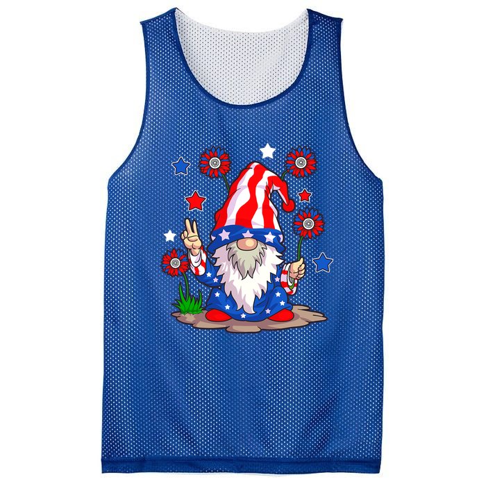 Gnomes 4th Of July Gnome Lover American Flag Gift Mesh Reversible Basketball Jersey Tank