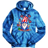 Gnomes 4th Of July Gnome Lover American Flag Gift Tie Dye Hoodie