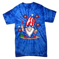 Gnomes 4th Of July Gnome Lover American Flag Gift Tie-Dye T-Shirt