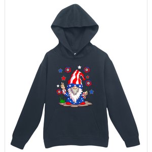 Gnomes 4th Of July Gnome Lover American Flag Gift Urban Pullover Hoodie