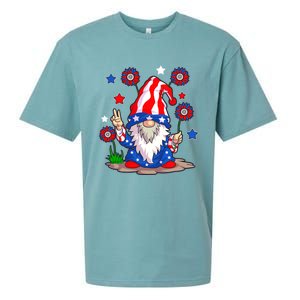 Gnomes 4th Of July Gnome Lover American Flag Gift Sueded Cloud Jersey T-Shirt