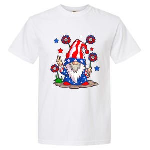 Gnomes 4th Of July Gnome Lover American Flag Gift Garment-Dyed Heavyweight T-Shirt