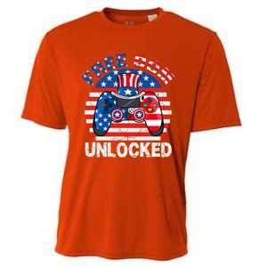 Gamer 4th Of July Freedom Unlocked Video Games Teens Great Gift Cooling Performance Crew T-Shirt