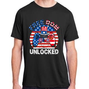 Gamer 4th Of July Freedom Unlocked Video Games Teens Great Gift Adult ChromaSoft Performance T-Shirt