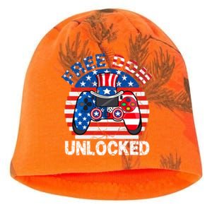 Gamer 4th Of July Freedom Unlocked Video Games Teens Great Gift Kati - Camo Knit Beanie