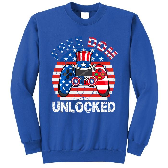 Gamer 4th Of July Freedom Unlocked Video Games Teens Great Gift Sweatshirt