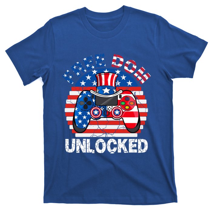 Gamer 4th Of July Freedom Unlocked Video Games Teens Great Gift T-Shirt