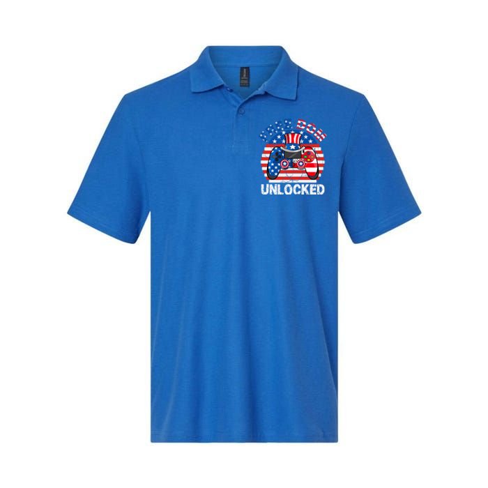 Gamer 4th Of July Freedom Unlocked Video Games Teens Great Gift Softstyle Adult Sport Polo