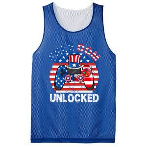 Gamer 4th Of July Freedom Unlocked Video Games Teens Great Gift Mesh Reversible Basketball Jersey Tank