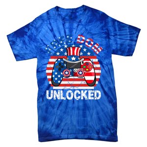 Gamer 4th Of July Freedom Unlocked Video Games Teens Great Gift Tie-Dye T-Shirt