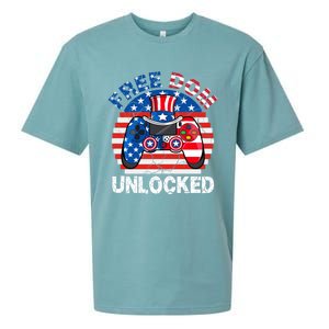 Gamer 4th Of July Freedom Unlocked Video Games Teens Great Gift Sueded Cloud Jersey T-Shirt