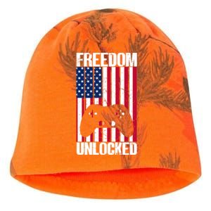 Gamer 4th Of July Freedom Unlocked Video Games Gift Kati - Camo Knit Beanie