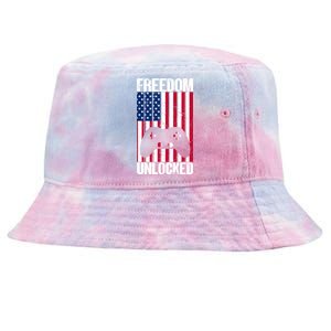 Gamer 4th Of July Freedom Unlocked Video Games Gift Tie-Dyed Bucket Hat