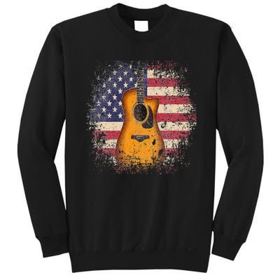 Guitar 4th Of July Gift American Flag USA Country Music Sweatshirt