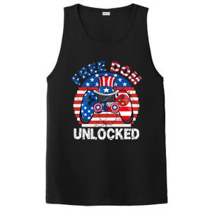 Gamer 4th Of July Freedom Unlocked Video Games Teens Gift PosiCharge Competitor Tank