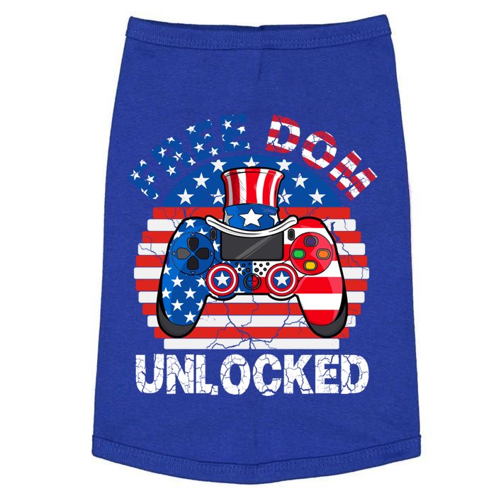 Gamer 4th Of July Freedom Unlocked Video Games Teens Gift Doggie Tank