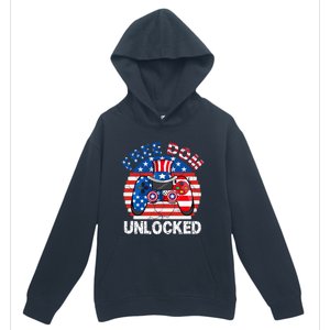 Gamer 4th Of July Freedom Unlocked Video Games Teens Gift Urban Pullover Hoodie