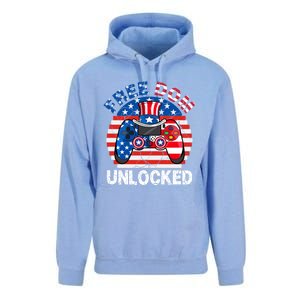 Gamer 4th Of July Freedom Unlocked Video Games Teens Gift Unisex Surf Hoodie