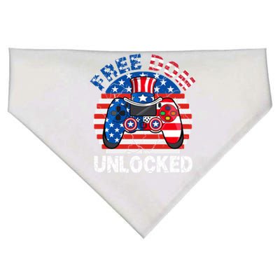 Gamer 4th Of July Freedom Unlocked Video Games Teens Gift USA-Made Doggie Bandana