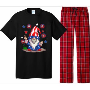 Gnomes 4Th Of July Gnome Lover American Flag Cute Gift Pajama Set