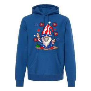 Gnomes 4Th Of July Gnome Lover American Flag Cute Gift Premium Hoodie