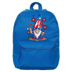 Gnomes 4Th Of July Gnome Lover American Flag Cute Gift 16 in Basic Backpack