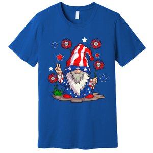 Gnomes 4Th Of July Gnome Lover American Flag Cute Gift Premium T-Shirt