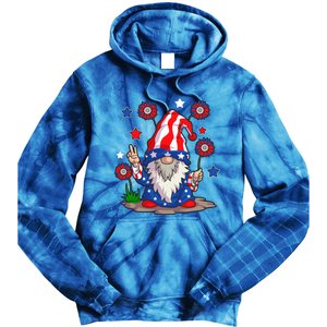 Gnomes 4Th Of July Gnome Lover American Flag Cute Gift Tie Dye Hoodie