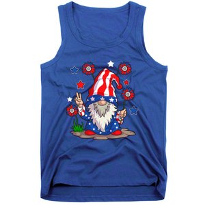 Gnomes 4Th Of July Gnome Lover American Flag Cute Gift Tank Top