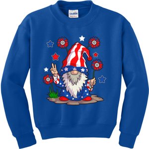 Gnomes 4Th Of July Gnome Lover American Flag Cute Gift Kids Sweatshirt