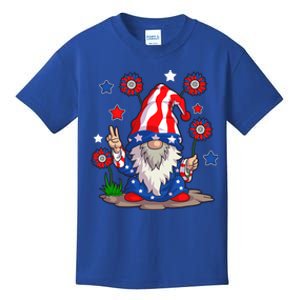 Gnomes 4Th Of July Gnome Lover American Flag Cute Gift Kids T-Shirt