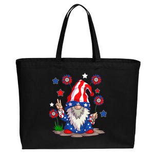 Gnomes 4Th Of July Gnome Lover American Flag Cute Gift Cotton Canvas Jumbo Tote