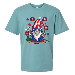 Gnomes 4Th Of July Gnome Lover American Flag Cute Gift Sueded Cloud Jersey T-Shirt