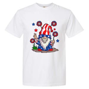 Gnomes 4Th Of July Gnome Lover American Flag Cute Gift Garment-Dyed Heavyweight T-Shirt