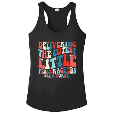 Groovy 4th Of July Labor And Delivery Nurse Patriotic Nurse Ladies PosiCharge Competitor Racerback Tank