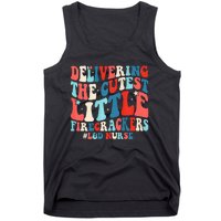 Groovy 4th Of July Labor And Delivery Nurse Patriotic Nurse Tank Top