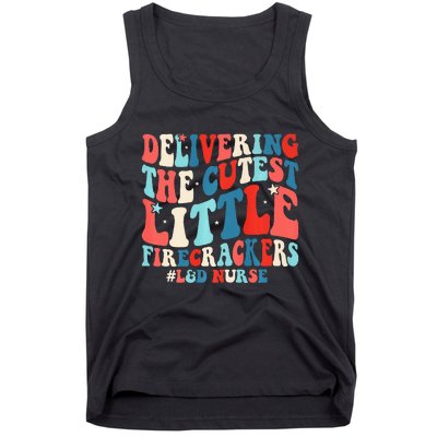 Groovy 4th Of July Labor And Delivery Nurse Patriotic Nurse Tank Top