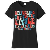 Groovy 4th Of July Labor And Delivery Nurse Patriotic Nurse Women's T-Shirt