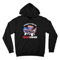 Gamer 4th Of July Gift Funny Controller American Flag Hoodie